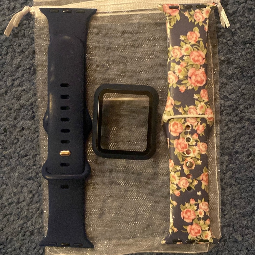 Bundle! Apple Watch band and navy hard case